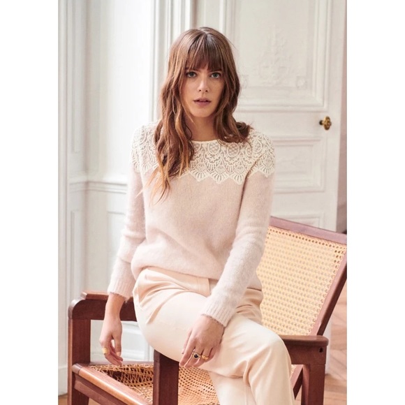 Sezane Sweaters - Sezane Pull Grace Ecru Nude Pink Jumper Sweater